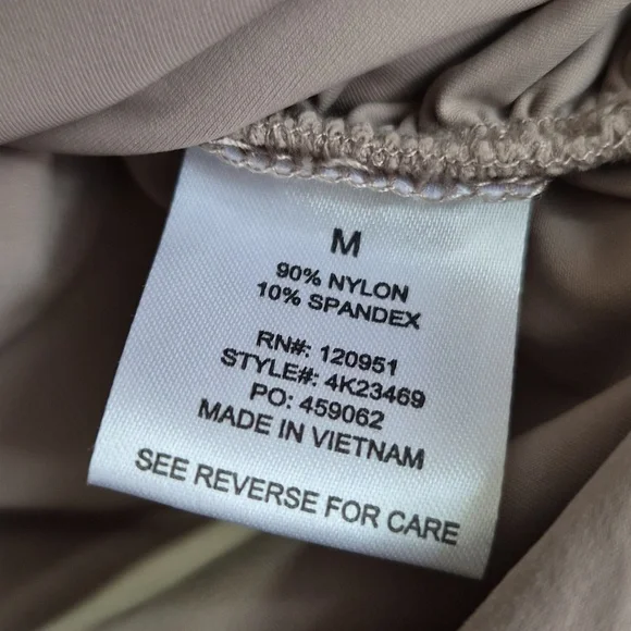 Pink Rose Long Sleeve Square Neck Ruched Top in Light Taupe - Picture 4 of 4